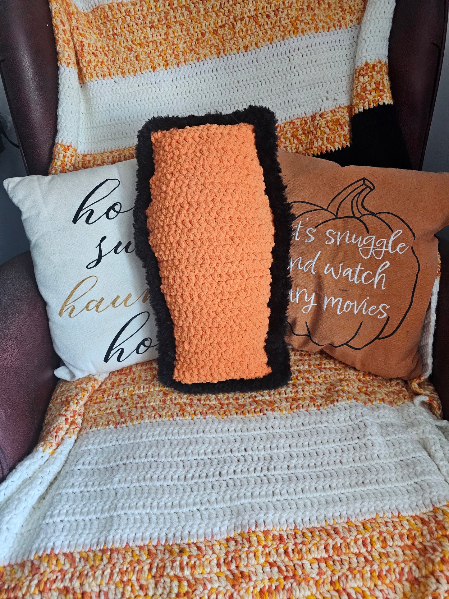 Black and Orange Cuddle Coffin