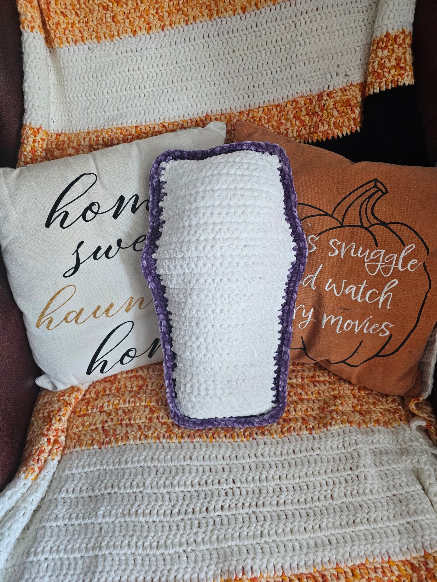 Purple and White Cuddle Coffin