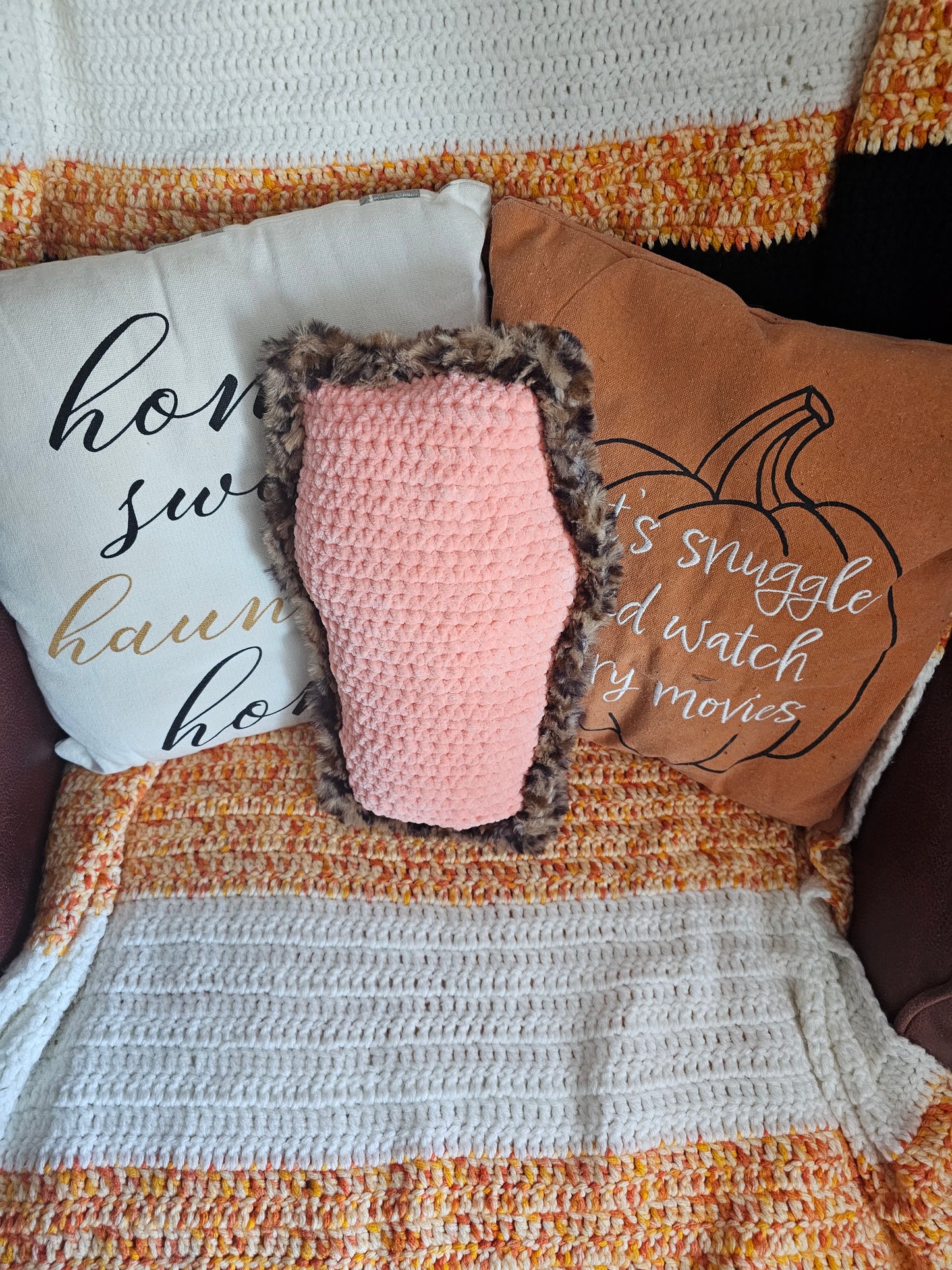Leopard Faux Fur and Pink Cuddle Coffin