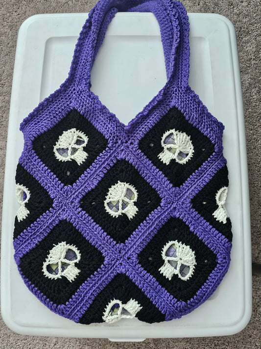Beetle Plaid Skull Purse